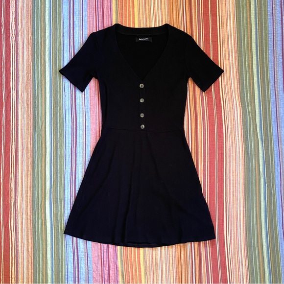 Reformation Cardinal Black Ribbed Knit Mini Dress - Picture 3 of 7